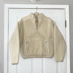 Madewell Off-White Sherpa Zip-Up